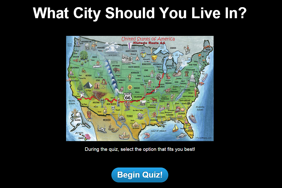 City Quiz Welcome Screen